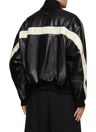 Back View - Click To Enlarge - FEAR OF GOD - Back Stripe Leather Bomber Jacket