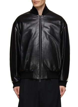 Main View - Click To Enlarge - FEAR OF GOD - Back Stripe Leather Bomber Jacket