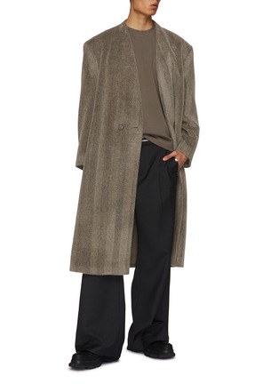 Figure View - Click To Enlarge - FEAR OF GOD - Melange Wool Relaxed Wool Overcoat
