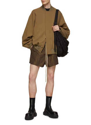 Figure View - Click To Enlarge - FEAR OF GOD - Contrasting Drawstring Waist Wrinkled Running Shorts