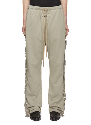 Main View - Click To Enlarge - FEAR OF GOD - Side Fringe Drawstring Waist Cotton Sweatpants