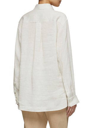Back View - Click To Enlarge - TOVE - Amal Pinstripe Linen Silk Shirt