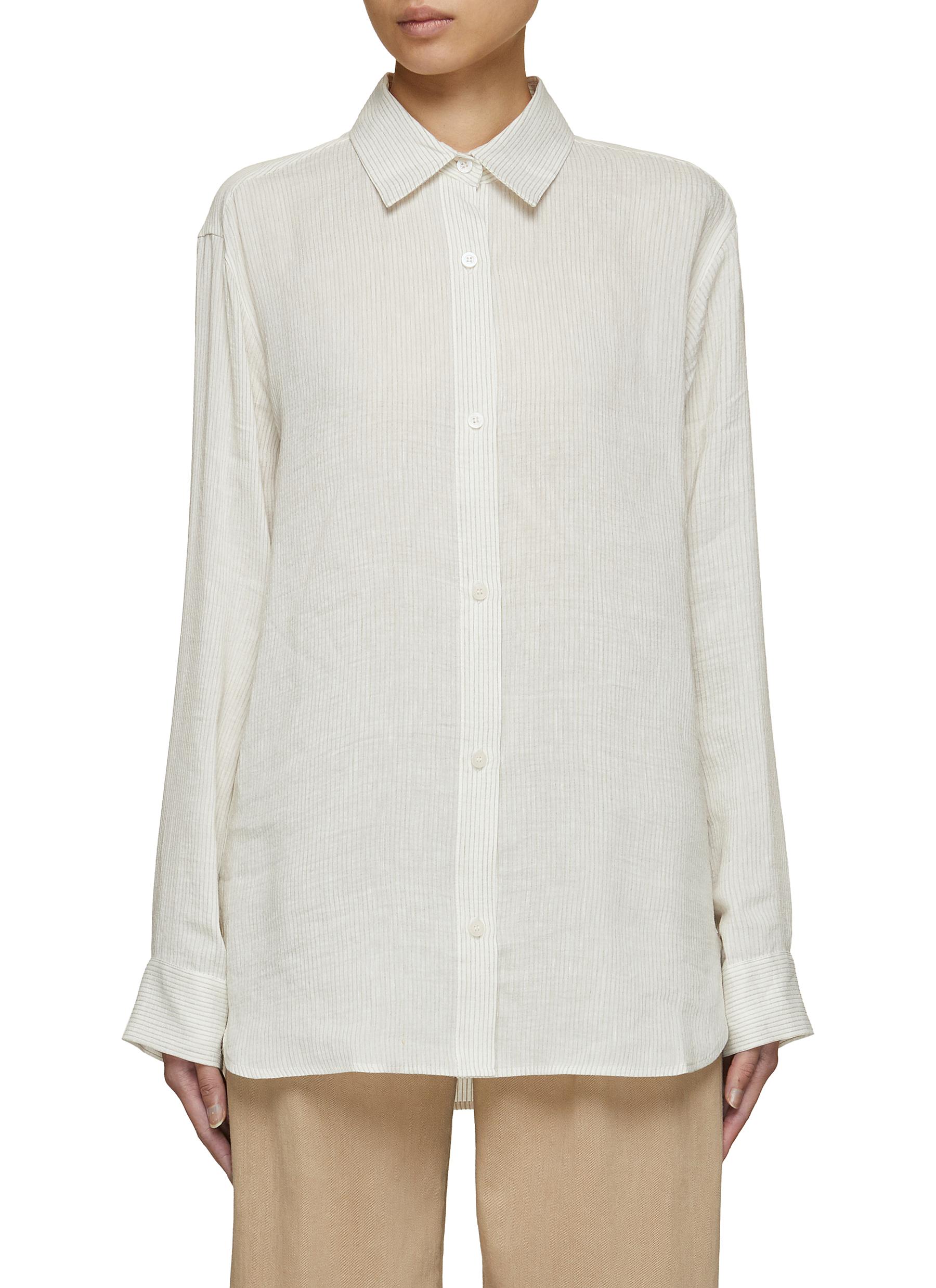 Amal Pinstripe Linen Silk Shirt