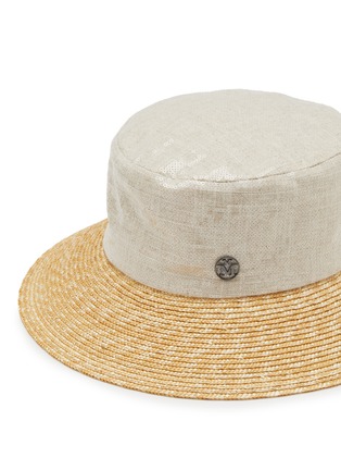 Detail View - Click To Enlarge - MAISON MICHEL - New Kendall Linen Straw Hat