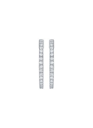 Main View - Click To Enlarge - LC COLLECTION JEWELLERY - 18K White Gold Diamond Hoop Earrings