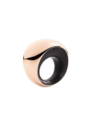 Main View - Click To Enlarge - VHERNIER - Pirouette 18K Rose Gold Jet Ring — Size 53