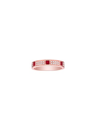 Main View - Click To Enlarge - LC COLLECTION JEWELLERY - 18K Rose Gold Diamond Ruby Ring — US 7