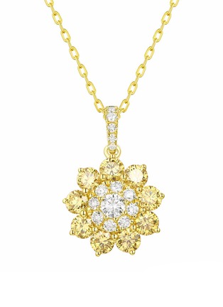 Main View - Click To Enlarge - LC COLLECTION JEWELLERY - 14K Gold Natural Yellow Diamond Pendant Necklace