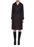 Main View - Click To Enlarge - HERNO - Double Brasted Logo Lined Trench Coat