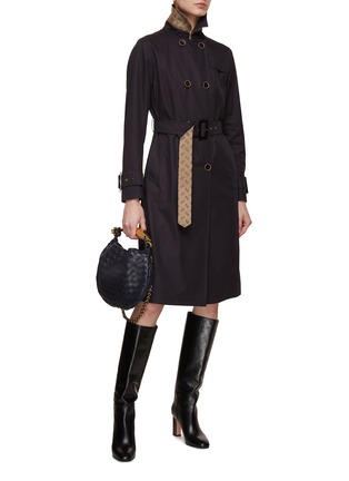 Figure View - Click To Enlarge - HERNO - Double Brasted Logo Lined Trench Coat