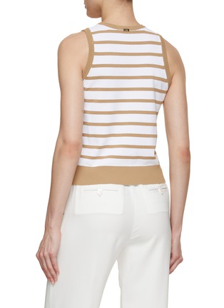 Back View - Click To Enlarge - HERNO - Scoopneck Stripe Knit Tank Top