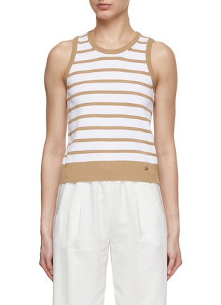 Main View - Click To Enlarge - HERNO - Scoopneck Stripe Knit Tank Top