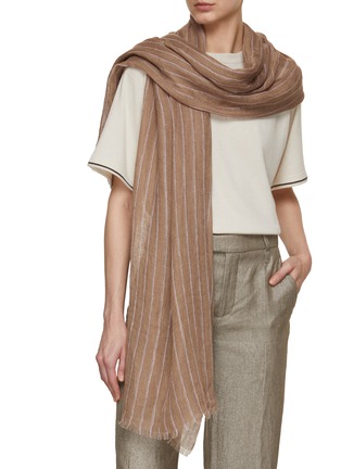 Figure View - Click To Enlarge - BRUNELLO CUCINELLI - Striped Scarf