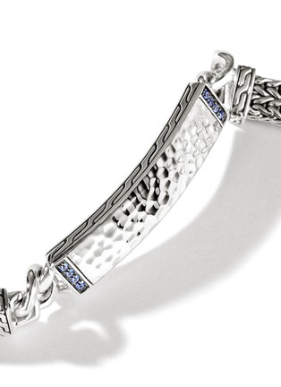 Detail View - Click To Enlarge - JOHN HARDY - Classic Chain Sterling Silver Black Sapphire Spinel ID Bracelet — Size UM