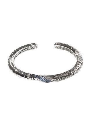 Main View - Click To Enlarge - JOHN HARDY - Classic Chain Blue Sapphire Twisted Hammered Sterling Silver Kick Cuff — Size M