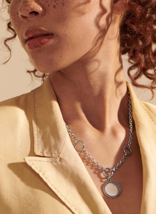 Detail View - Click To Enlarge - JOHN HARDY - Classic Chain Sterling Silver Amulet Connector Knife Edge Necklace — Size 20