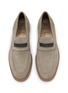 Detail View - Click To Enlarge - BRUNELLO CUCINELLI - Monili Embellished Suede Penny Loafers