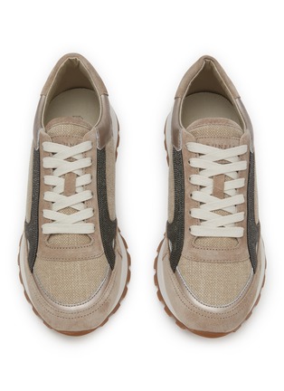 Detail View - Click To Enlarge - BRUNELLO CUCINELLI - Monili Fabric Low-Top Sneakers