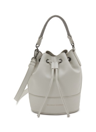 Main View - Click To Enlarge - BRUNELLO CUCINELLI - Monili Embellished Leather Bucket Bag