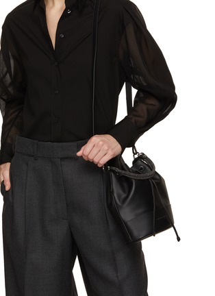 BRUNELLO CUCINELLI | Leather Bucket Bag with Bead-embellished Handle