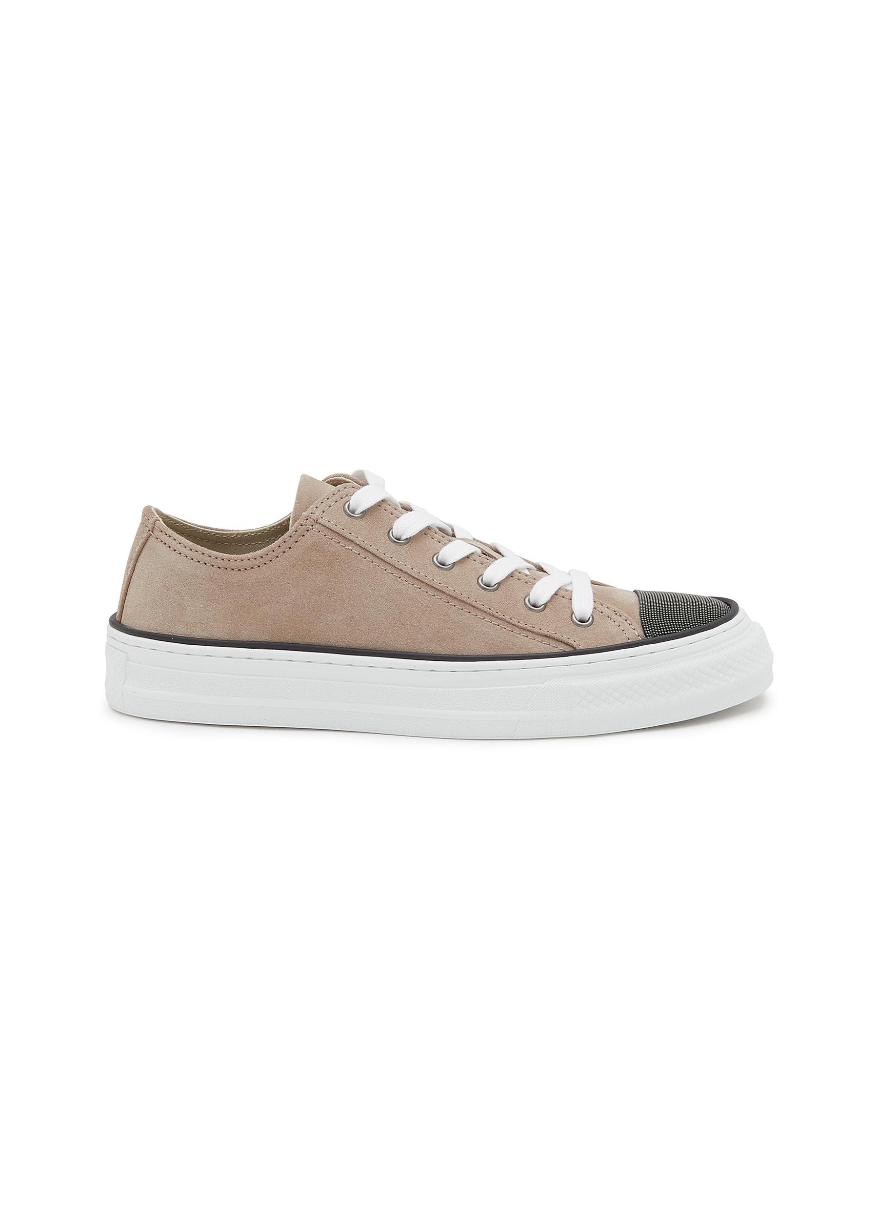BRUNELLO CUCINELLI | Monili Embellished Suede Sneakers | Women 