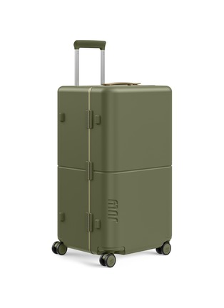 Detail View - Click To Enlarge - JULY - Checked Trunk Suitcase — Matte Moss Green