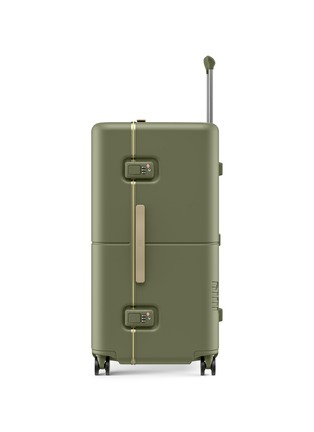 Detail View - Click To Enlarge - JULY - Checked Trunk Suitcase — Matte Moss Green