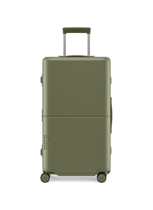 Main View - Click To Enlarge - JULY - Checked Trunk Suitcase — Matte Moss Green