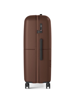 Detail View - Click To Enlarge - JULY - Checked Plus Light Suitcase — Dark Brown