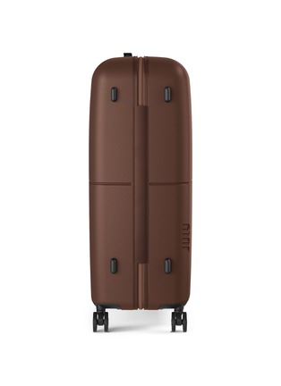  - JULY - Checked Plus Light Suitcase — Dark Brown
