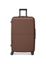 Main View - Click To Enlarge - JULY - Checked Plus Light Suitcase — Dark Brown