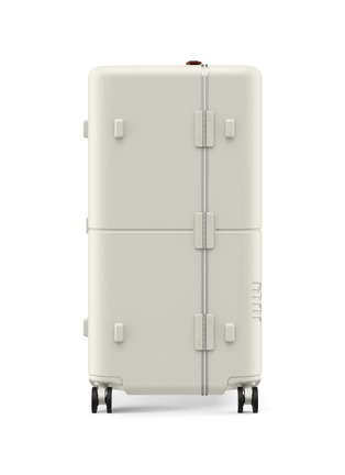  - JULY - Checked Trunk Suitcase — Cream