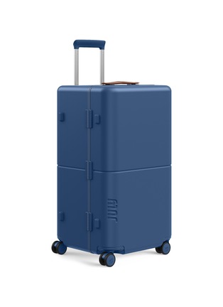 Detail View - Click To Enlarge - JULY - Checked Trunk Suitcase — French Blue