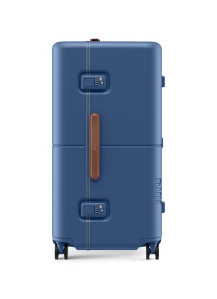 Detail View - Click To Enlarge - JULY - Checked Trunk Suitcase — French Blue