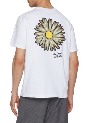 Back View - Click To Enlarge - MAISON KITSUNÉ - Floating Flower Print Comfort Cotton T-Shirt