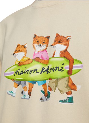  - MAISON KITSUNÉ - Surfing Foxes Cotton T-Shirt