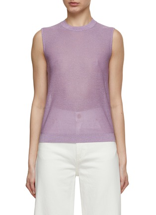 Main View - Click To Enlarge - ST. JOHN - Lurex Shimmer Fine Knit Top