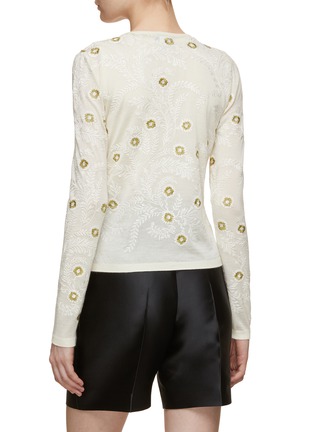 Back View - Click To Enlarge - GIAMBATTISTA VALLI - Embroidered Knit Cardigan