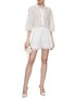 Figure View - Click To Enlarge - GIAMBATTISTA VALLI - Paisley Lace Cropped Shirt
