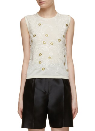 Main View - Click To Enlarge - GIAMBATTISTA VALLI - Embroidered Knit Top