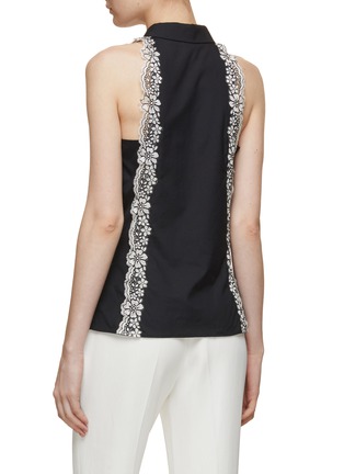 Back View - Click To Enlarge - GIAMBATTISTA VALLI - Contrast Lace Trim Shirt