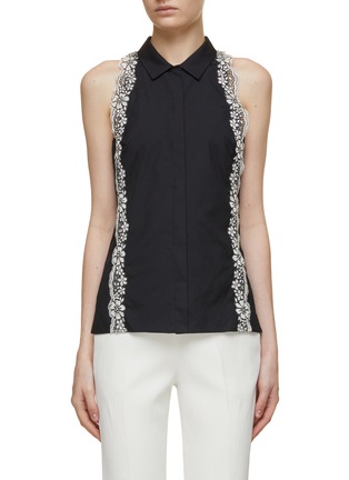 Main View - Click To Enlarge - GIAMBATTISTA VALLI - Contrast Lace Trim Shirt