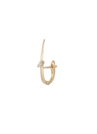 Main View - Click To Enlarge - MÉTIER BY TOMFOOLERY - Large Skinny Point 9K Yellow Gold Diamond Huggie Earring