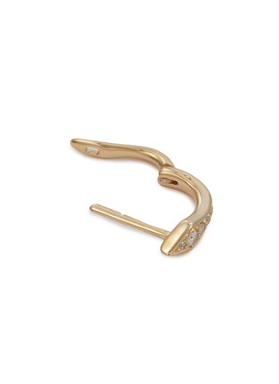 Detail View - Click To Enlarge - MÉTIER BY TOMFOOLERY - Point Diamond 9K Gold Single Huggie Earring