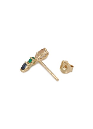Detail View - Click To Enlarge - MÉTIER BY TOMFOOLERY - Morganite Emerald Sapphire 9K Gold Single Earring — Right