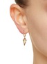 Figure View - Click To Enlarge - MÉTIER BY TOMFOOLERY - Point Diamond Crystal 9K Gold Short Pendulum Oval Clicker Hoop Single Earring