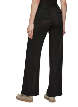 Back View - Click To Enlarge - KITON - Drawstring Straight Leg Linen Pants