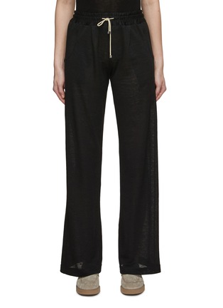 Main View - Click To Enlarge - KITON - Drawstring Straight Leg Linen Pants