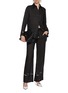 Figure View - Click To Enlarge - KITON - Drawstring Cut Out Trim Linen Pants