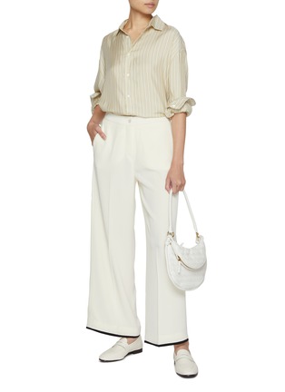 Figure View - Click To Enlarge - KITON - Contrast Hem Wide Leg Pants